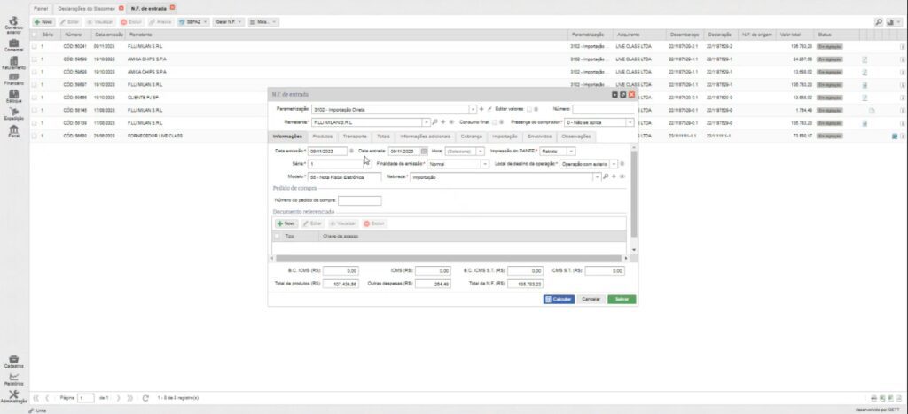O módulo de Faturamento do Gett Pro foi projetado para atender tanto as operações de comércio exterior quanto transações no mercado interno.