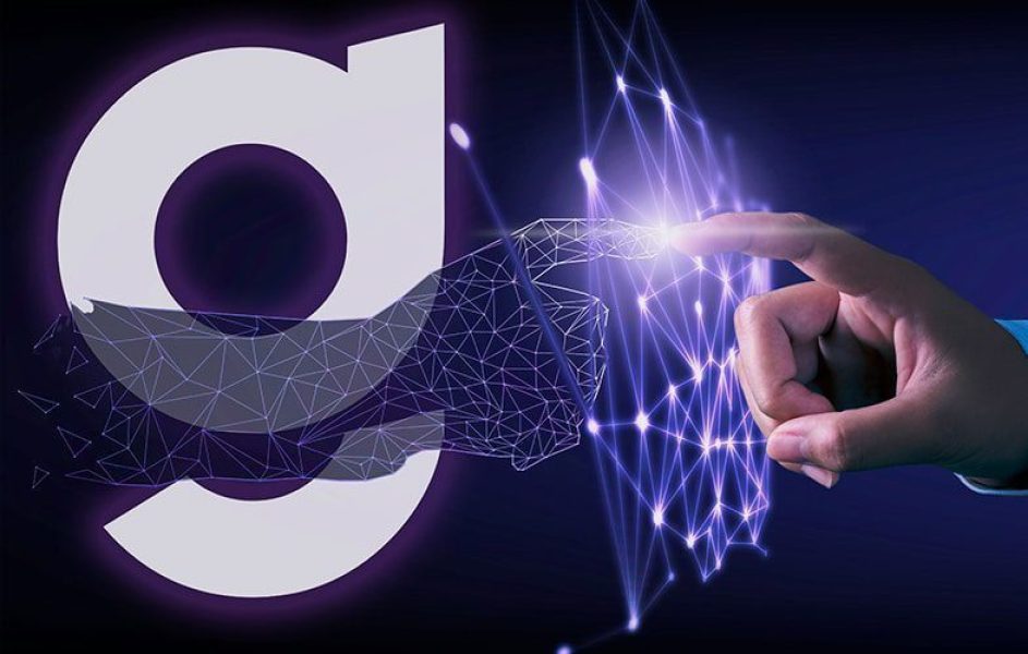 Dedo humano tocando em um dedo digital, simbolizando o Comex 4.0