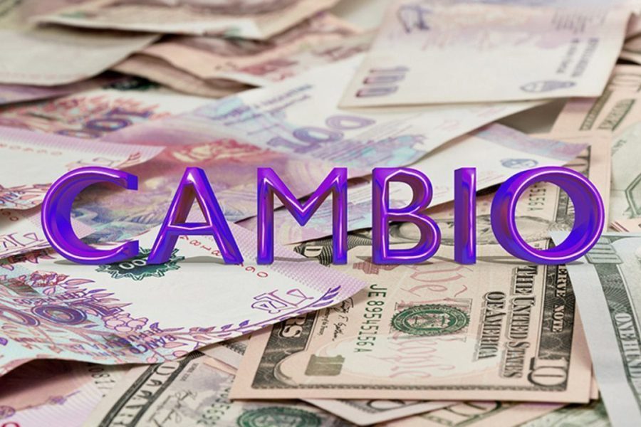 Imagem da palavra "câmbio" em cima de dólares e euros, simbolizando o fechamento de câmbio.
